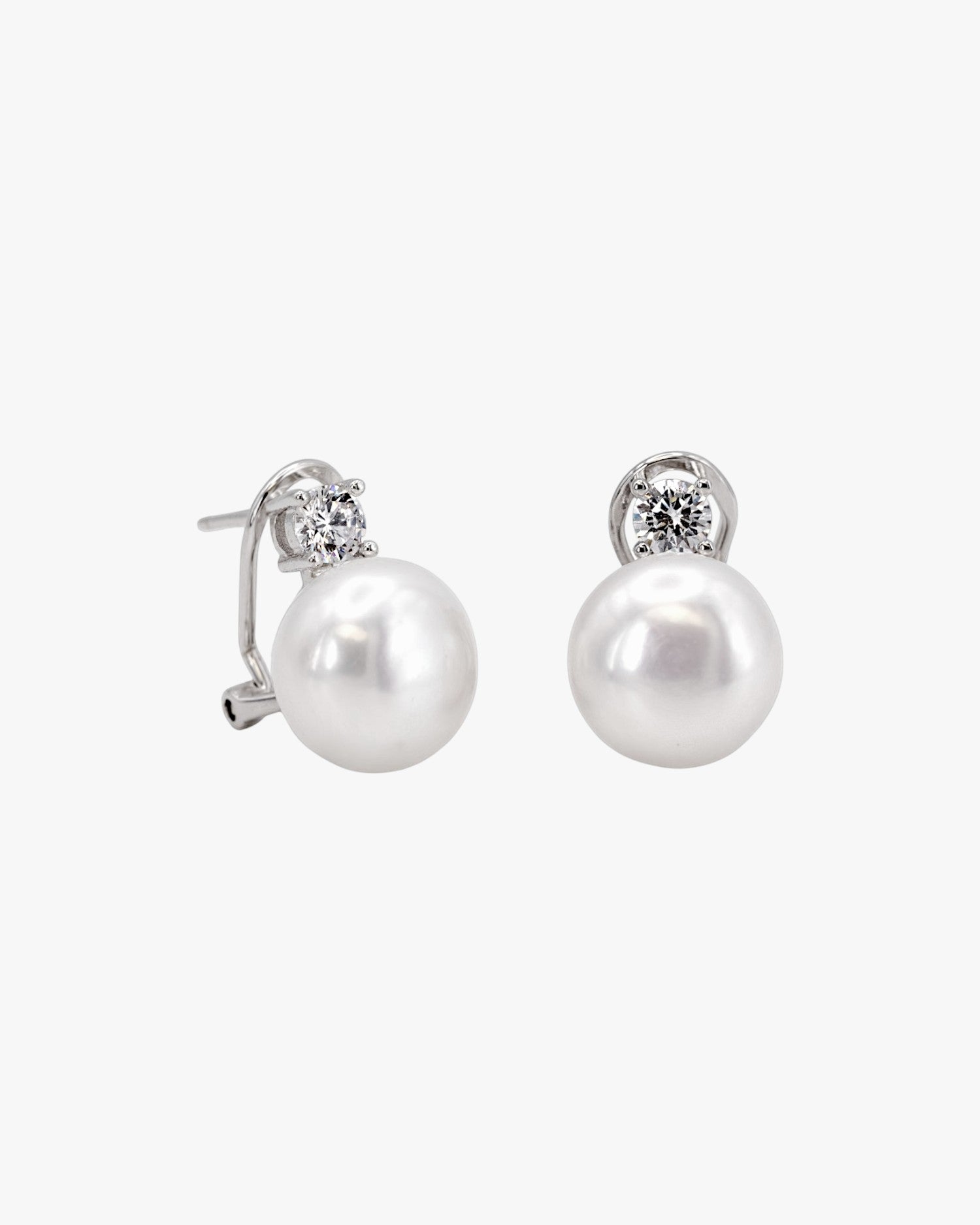 Pendientes perla tu y yo con circonitas grandes