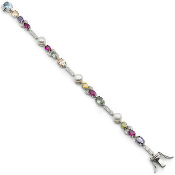 Pulseras con piedras multicolores estilo elegante
