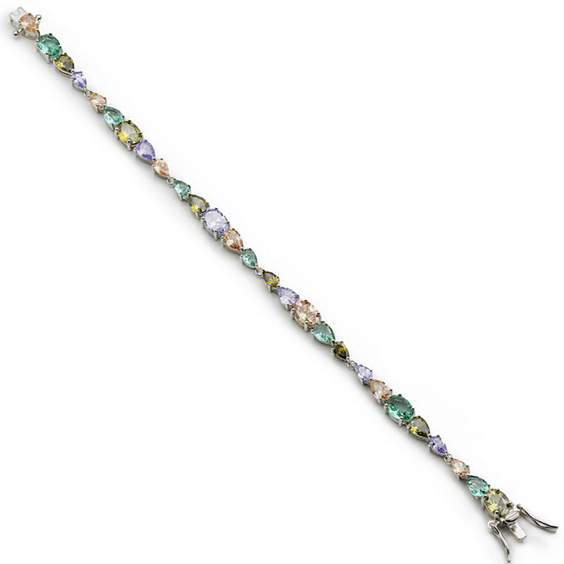 Silver bracelet with earth-colored stones
