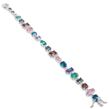Pulseras con piedras multicolor diseño geométrico.
