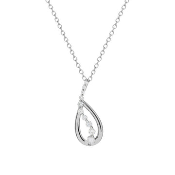Collar pequeño de plata con circonitas diseño lineal