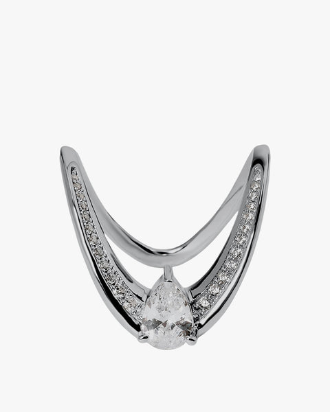 Anillo de plata con circonitas diseño originales y talla pera