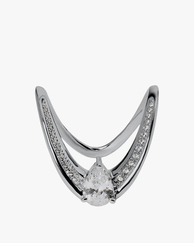 Anillo de plata con circonitas diseño originales y talla pera