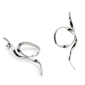 Pendientes largos de plata diseño enredado estructura ligera