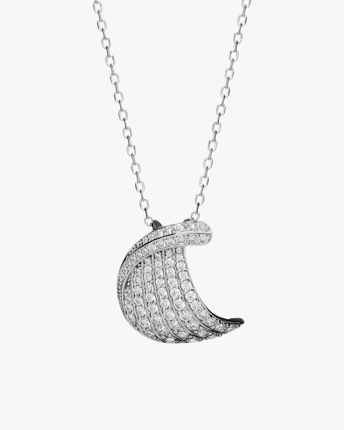 Collar de plata con circonitas diseño curvado