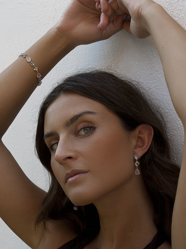 Pulsera multicolor de plata con piedras de colores