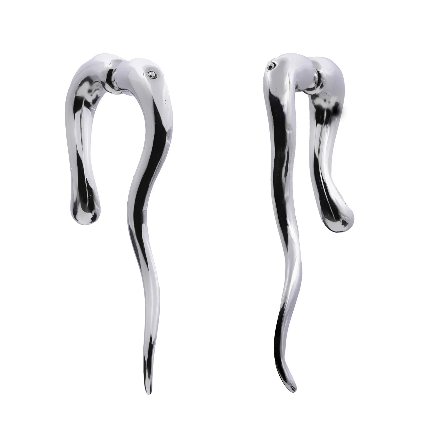 Pendientes de plata escultóricos orgánicos  diseño artístico contemporáneo