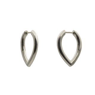 Pendientes aro de plata diseño de punta ovalado