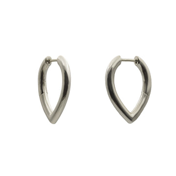 Pendientes aro de plata diseño de punta ovalado