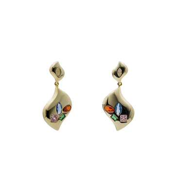Pendientes de plata 925 bañados en oro con circonitas multicolor