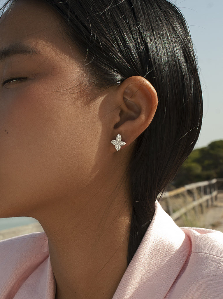 Pendientes de plata 925 con mariposa de circonitas