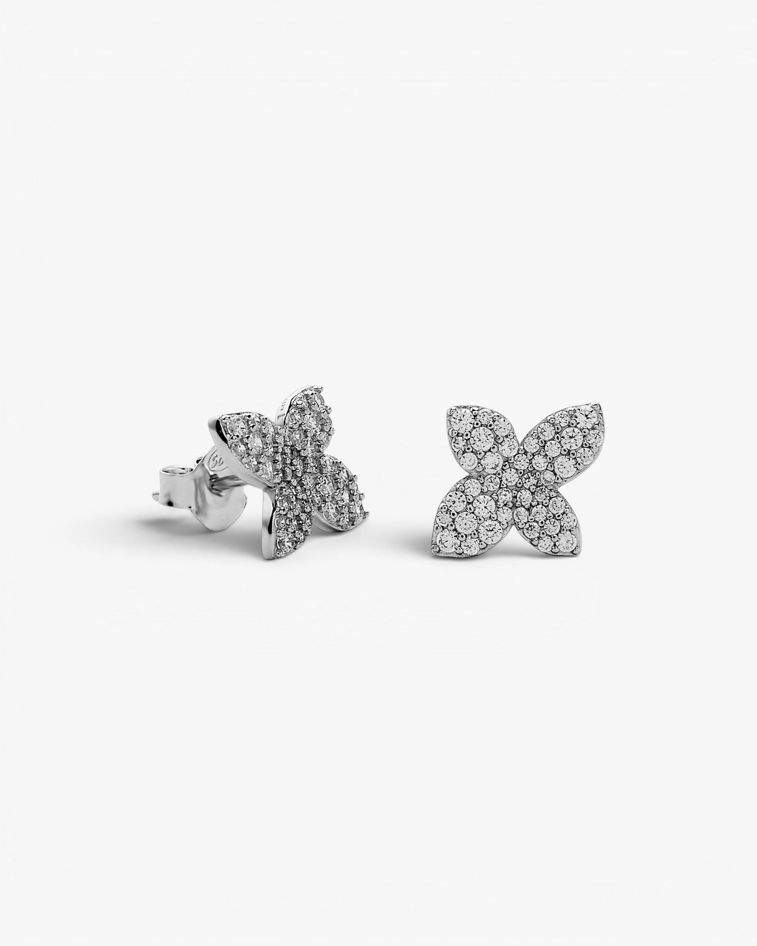 Pendientes de plata 925 con mariposa de circonitas