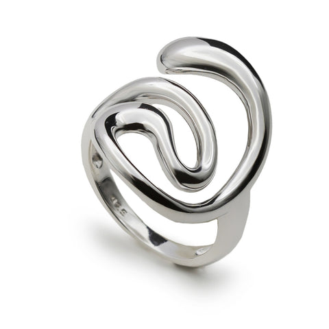 Anillo original de plata con diseño de espiral