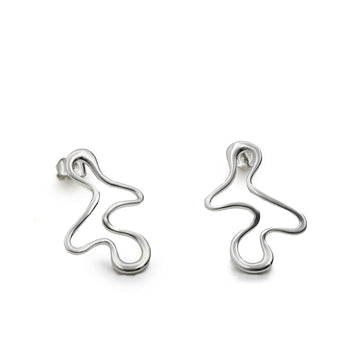 Original silver earrings with abstract design