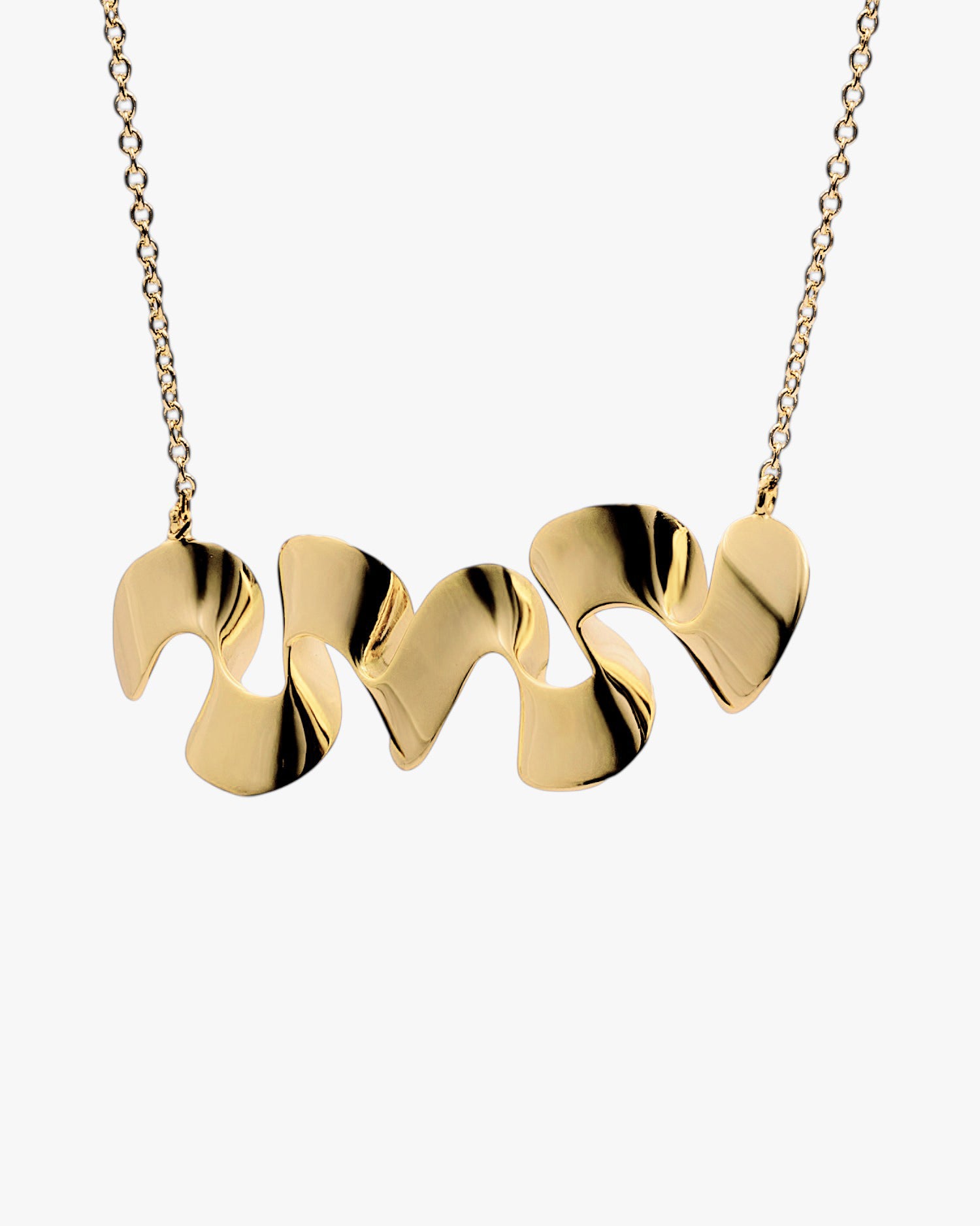 Collar de plata bañada en oro diseño espiral