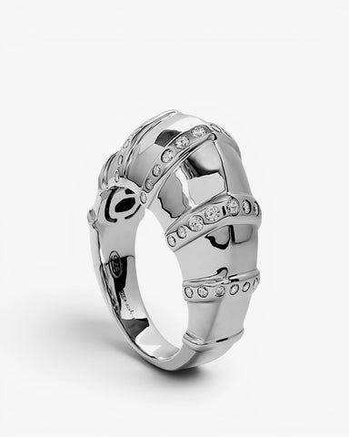 Anillo de plata 925 con diseño segmentado y circonitas