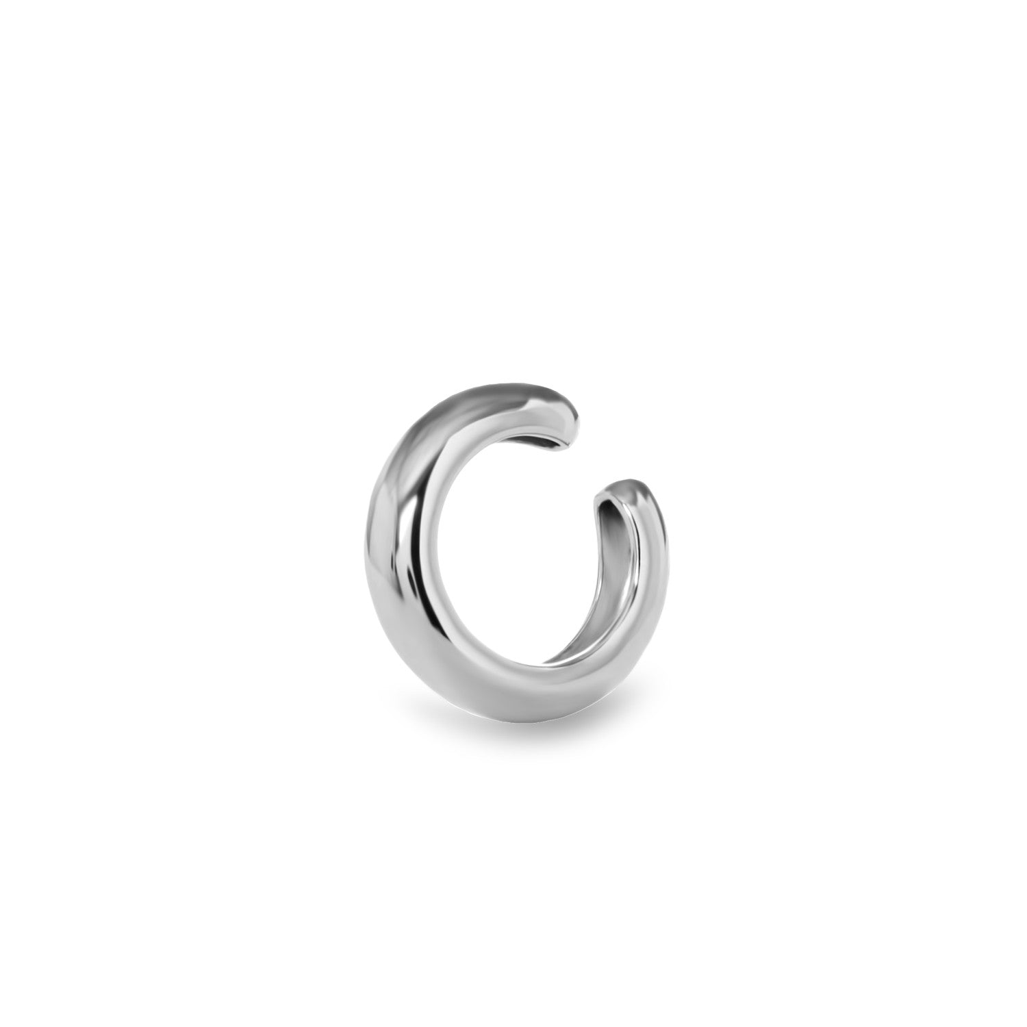 Pendiente ear cuff de plata diseño minimalista medida grande