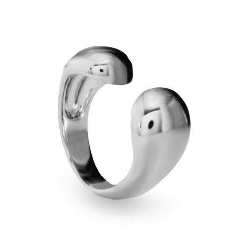 Bague ouverte en argent au design original