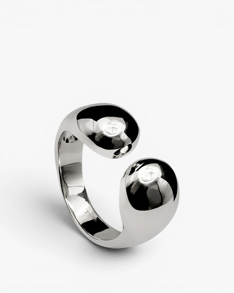 Anillo abierto de plata diseño original