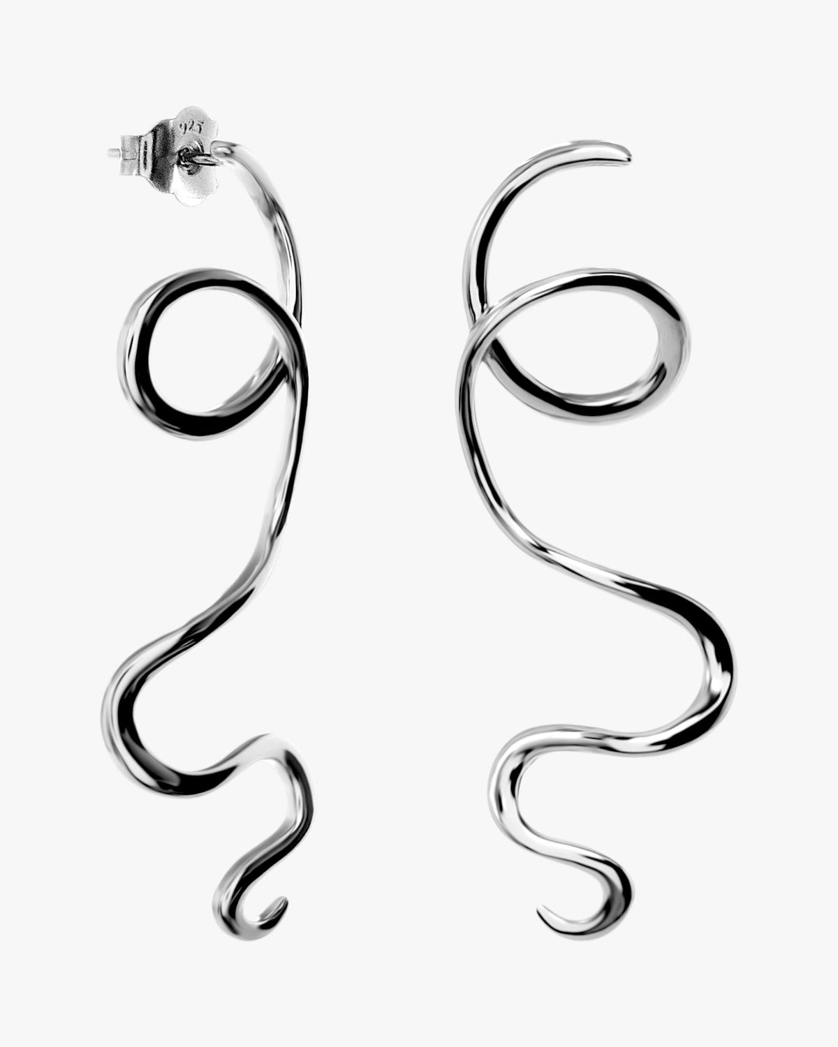 Pendientes de diseño de plata forma en espiral