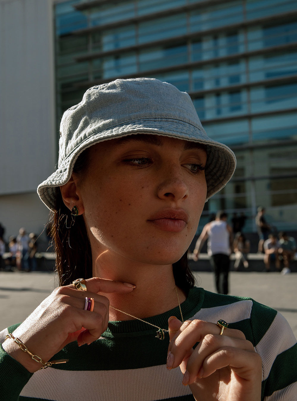 bague enamel orange design quartz adamantin multicolore