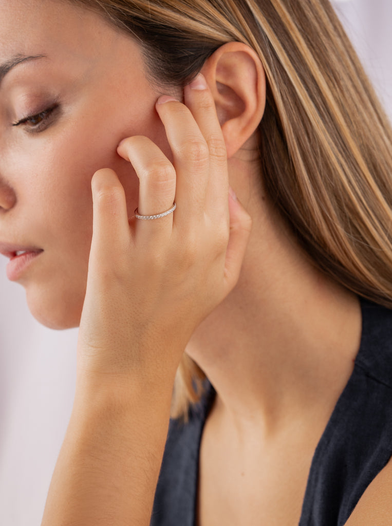 bague fino avec zircons de argent design LINEARGENT