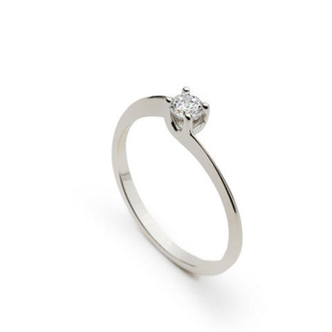 Anillo solitario de plata diseño minimalista y elegante-LINEARGENT