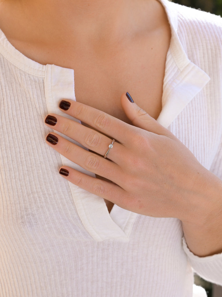 bague solitaire fino de argent design simple et LINEARGENT