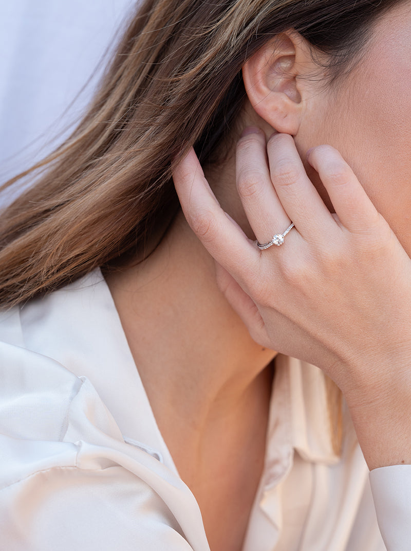 ring silver solitaires design fine with zirconias