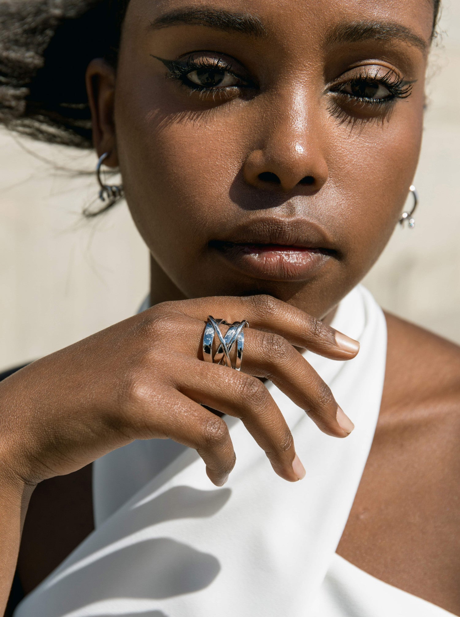 Rings wide silver design thin rails and thick irregular