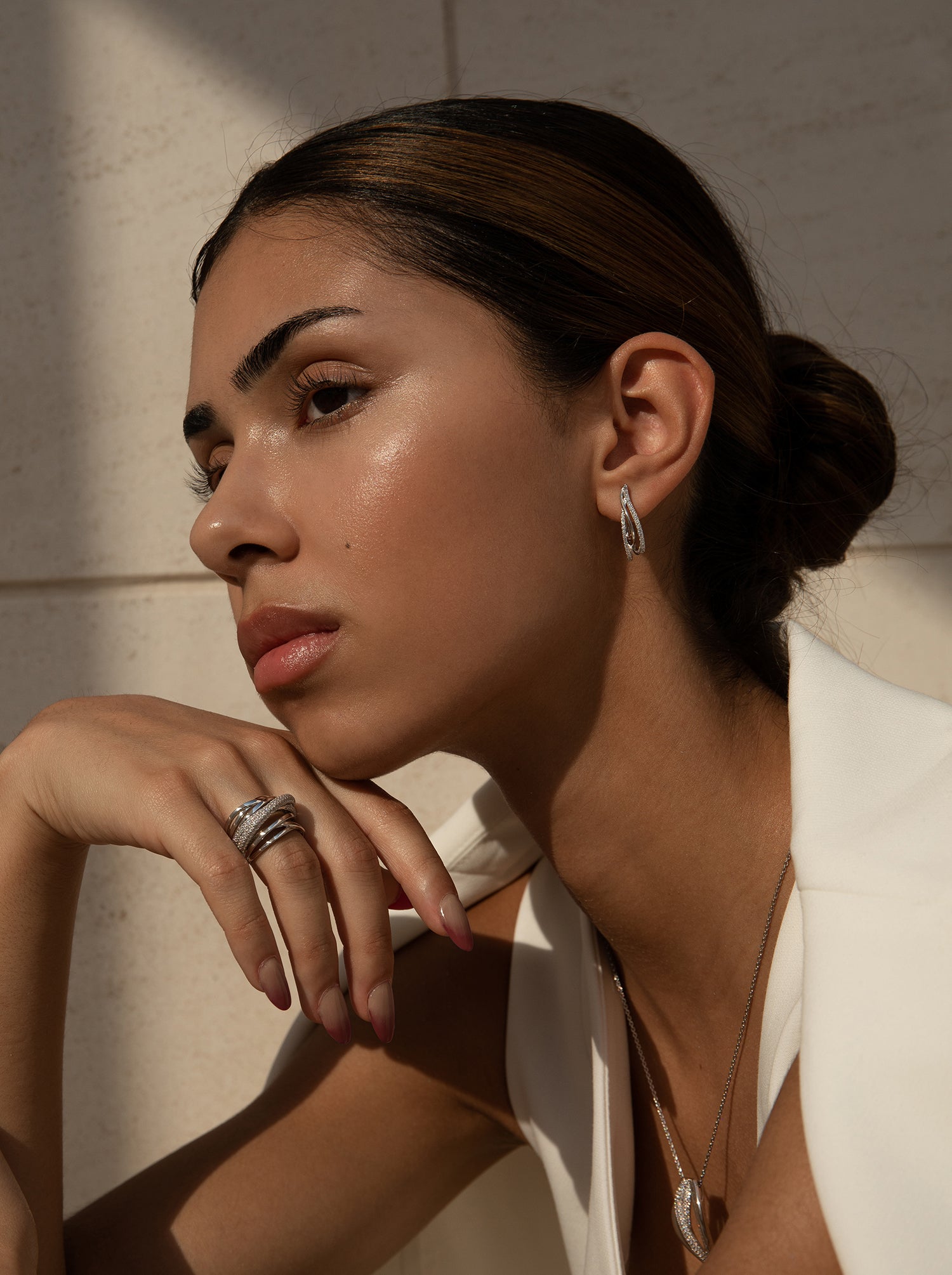 Silverzirconias Rings  with various rails of zirconia and plain silver