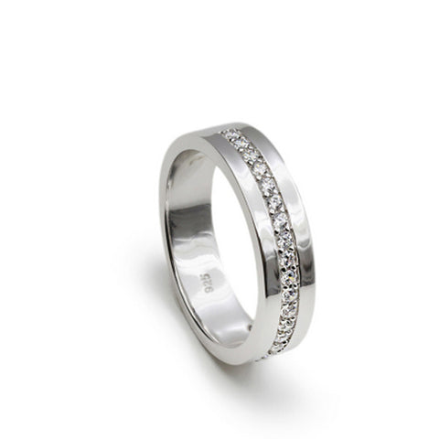 Anillos circonitas diseño clasico con tira mini circonitas-LINEARGENT