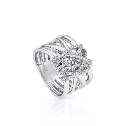 zirconias Rings design central knot motive