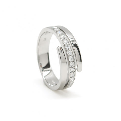 Anneaux zircons design trois LINEARGENT