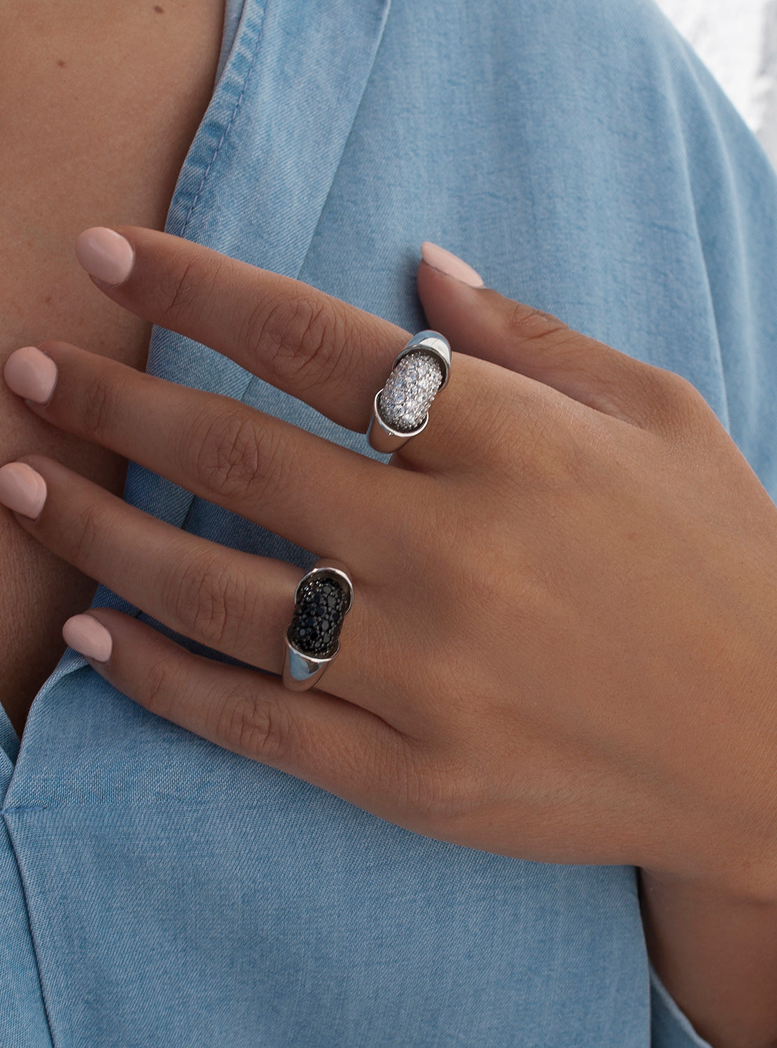 Blackzirconias Rings design open and plain silver