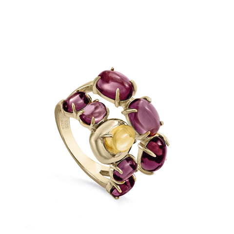 Anillos con piedras circonitas y andratita-LINEARGENT