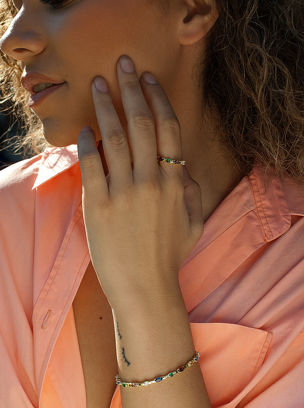 Rings with stones de colours brilliant multi size