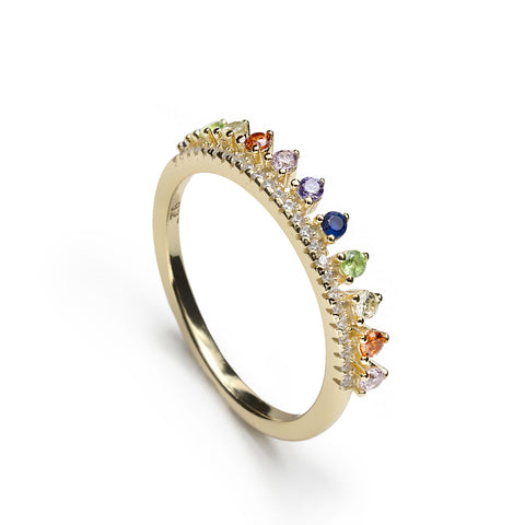 Anillos con piedras de colores y circonitas