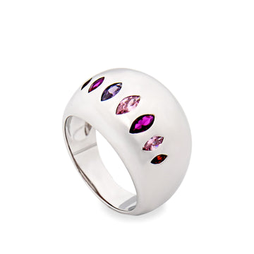 Anillos con piedras diseño burbuja tono rosado
