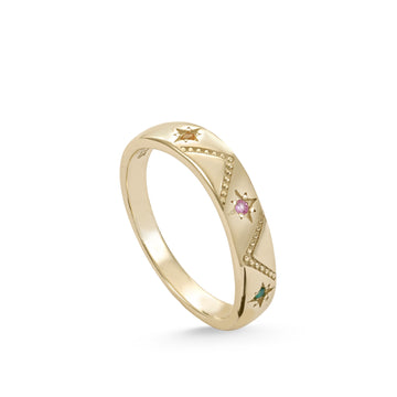 Anillos con piedras diseño de estrellas multicolores