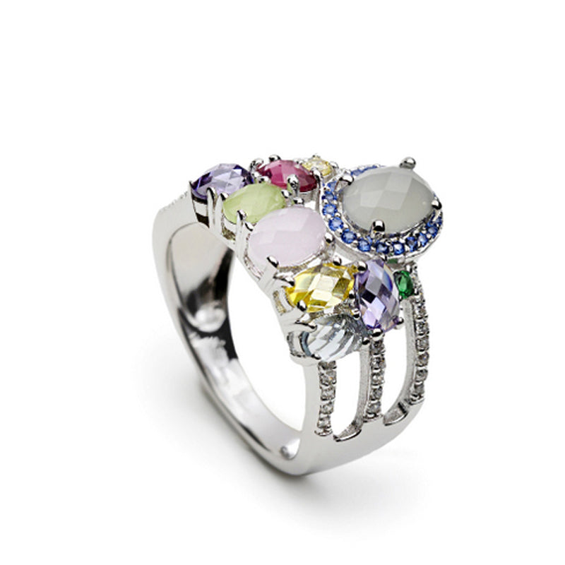Anillos con piedras diseño en tonos primaverales-LINEARGENT
