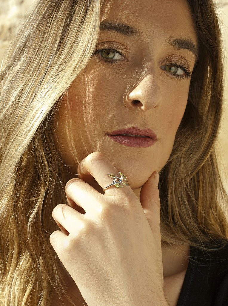 Bagues avec pierres design jardin tonalité LINEARGENT