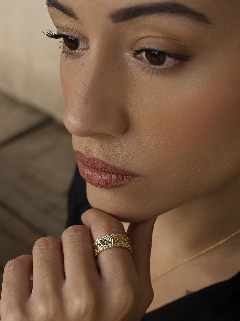 Bagues avec pierres argent de multicolore