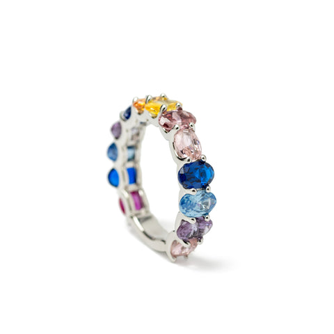 Anillos con piedras multicolor diseño romántico-LINEARGENT