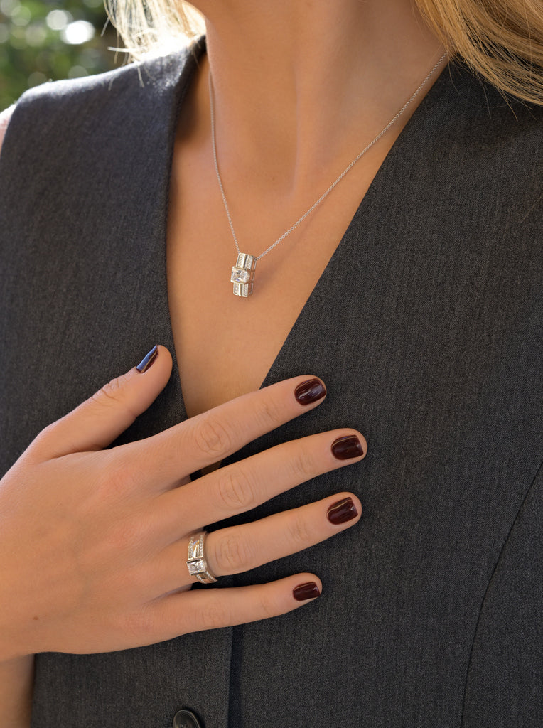 Anneaux de criconite de argent avec design géométrique