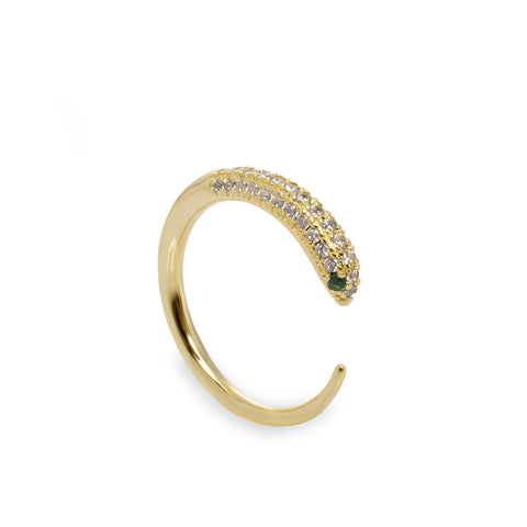 Anillos de diseño cuerpo de serpiente abierto con circonitas-LINEARGENT