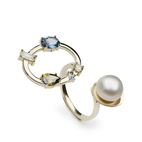 Anillos de diseño de estructura abierta y circular-LINEARGENT