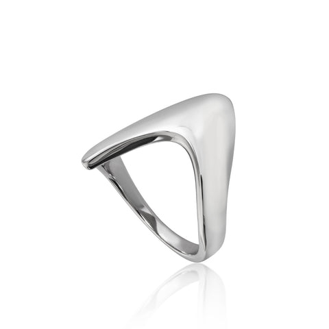 Anillos de diseño de plata diseño punta triangular-LINEARGENT