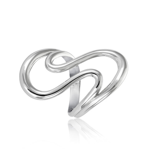 Anillos de diseño de plata estilo líquido y curvado-LINEARGENT