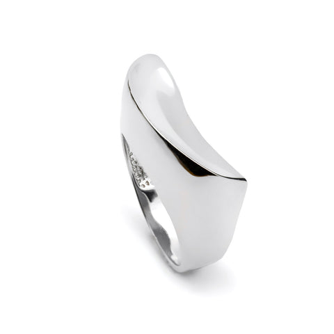 Anillos de diseño en plata de estilo curvado-LINEARGENT